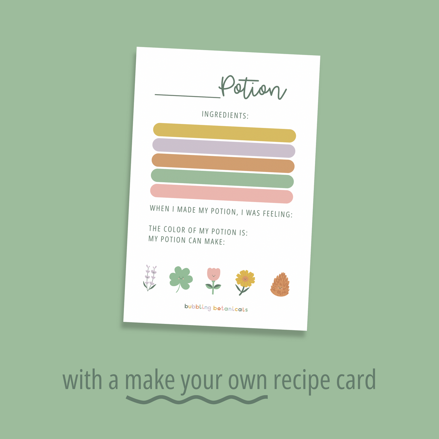 Potion Play Recipe Cards Printable